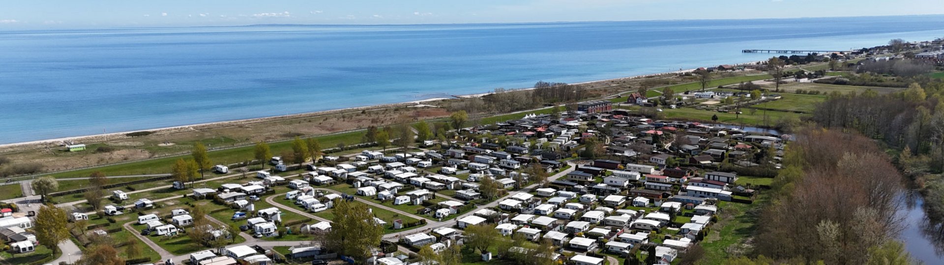 Drohnenbild vom Campingplatz in Dahme
